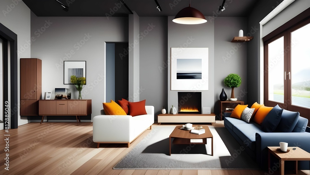 interior of living room with sofa interior of living room with sofa