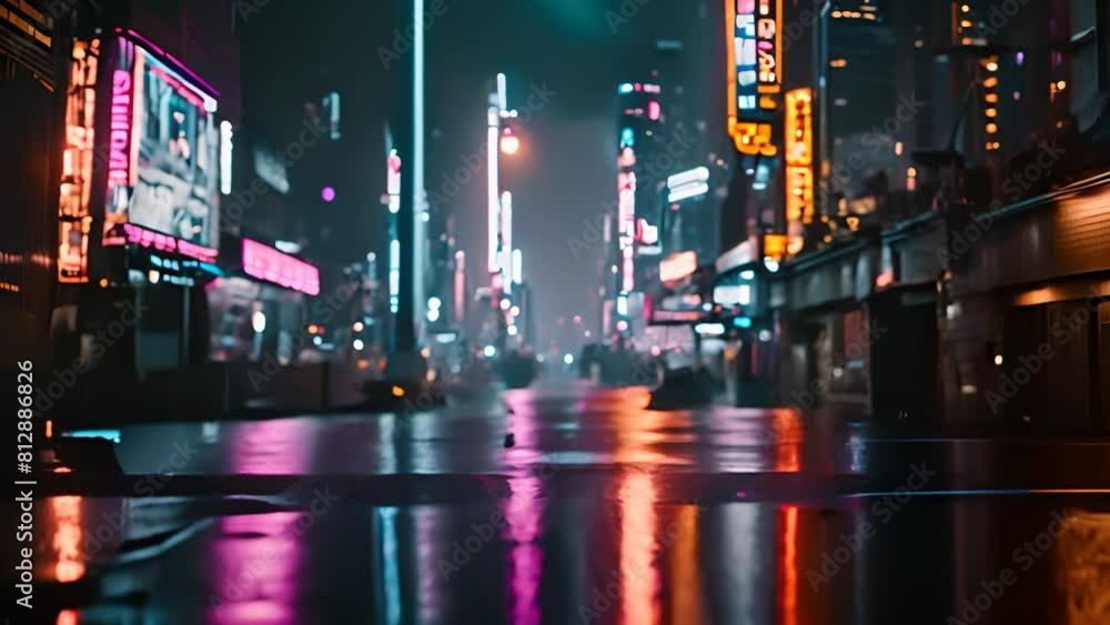Neon-lit Cityscape at Night Generative AI Neon-lit Cityscape at Night Generative AI