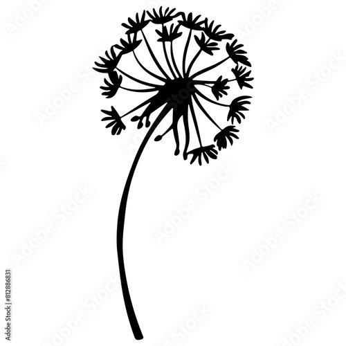 dandelion blowing svg vector illustration