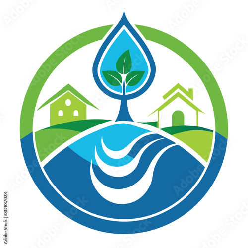 A simple and professional logo for a water company, representing purity and sustainability, Design a simple logo for a non-profit focused on providing clean water to communities in need