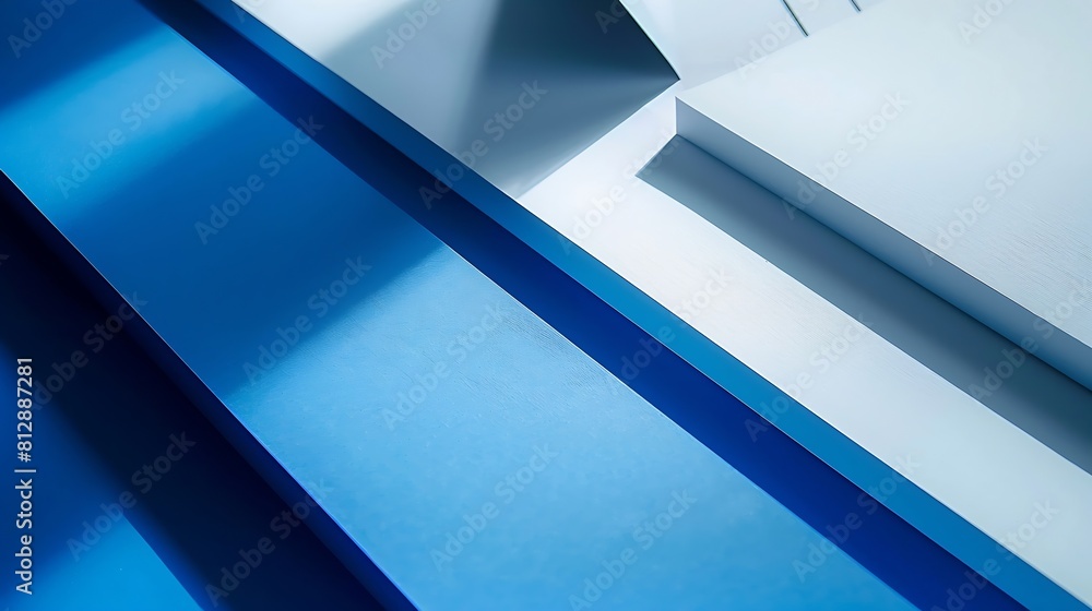 Layout of colorful cardboard sheets in blue and white shades : Generative AI Layout of colorful cardboard sheets in blue and white shades : Generative AI