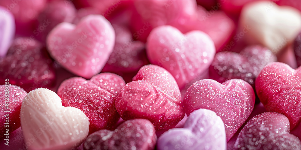 Confectionery in the Shape of Love Hearts. Delicious Valentine Confectionery in the Shape of Love Hearts. Delicious Valentine
