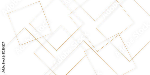 Square pattern on banner with shadow. Abstract gold lines geometric background with copy space. Modern and minimal concept. You can use for cover, poster, banner web.