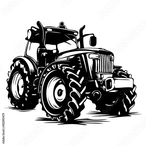 farm tractor svg vector illustration