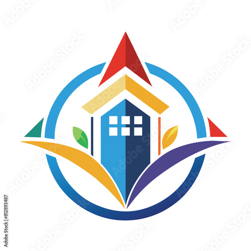 Sleek and minimalist logo design for a real estate company, featuring subtle colors and clean lines, Logo for a vocational training center, minimalist logo