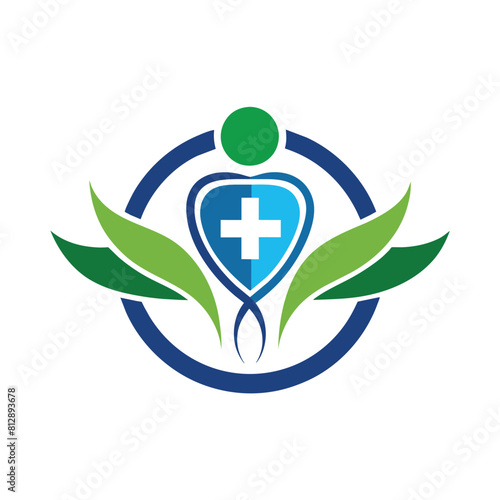 A logo design for a medical center, featuring medical symbols and text in a professional layout, Medicine Logo Template Design Vector