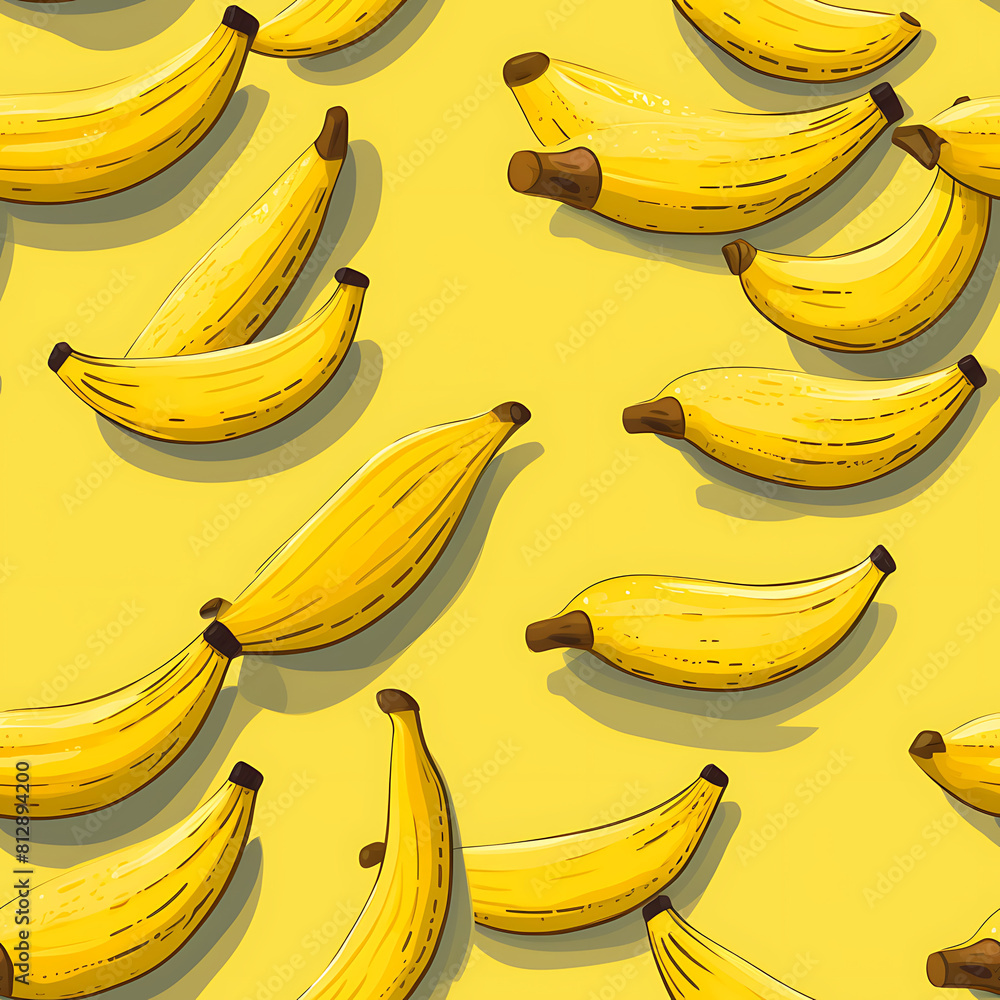 Banana seamless pattern, the beauty of design for many different graphic works Banana seamless pattern, the beauty of design for many different graphic works
