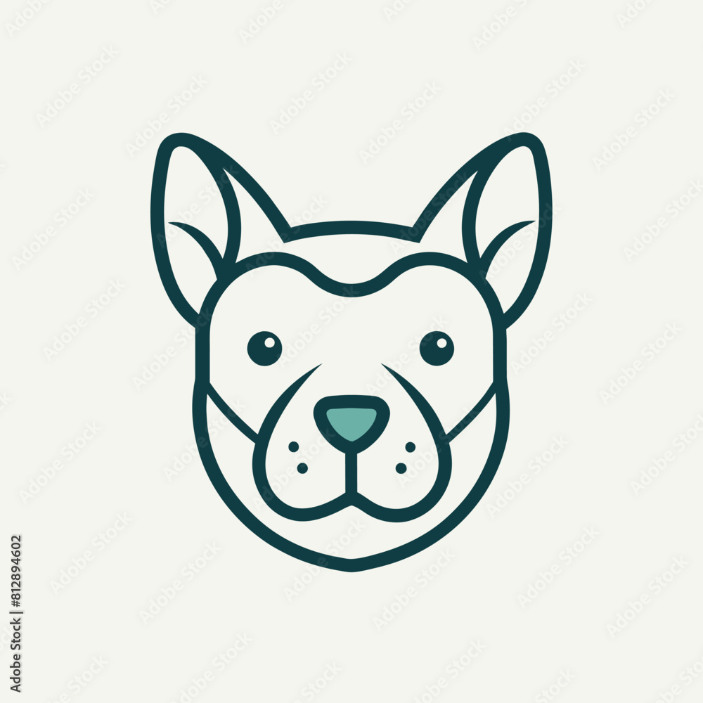 A modern logo featuring a minimalistic outline of a dogs face, Modern logo featuring a simple outline of a pet's face, minimalist logo A modern logo featuring a minimalistic outline of a dogs face, Modern logo featuring a simple outline of a pet's face, minimalist logo