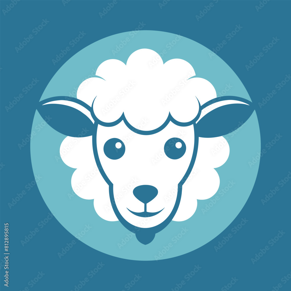 A minimalist sheep logo template featuring a sheeps head enclosed in a blue circle, Sheep logo template, minimalist logo A minimalist sheep logo template featuring a sheeps head enclosed in a blue circle, Sheep logo template, minimalist logo
