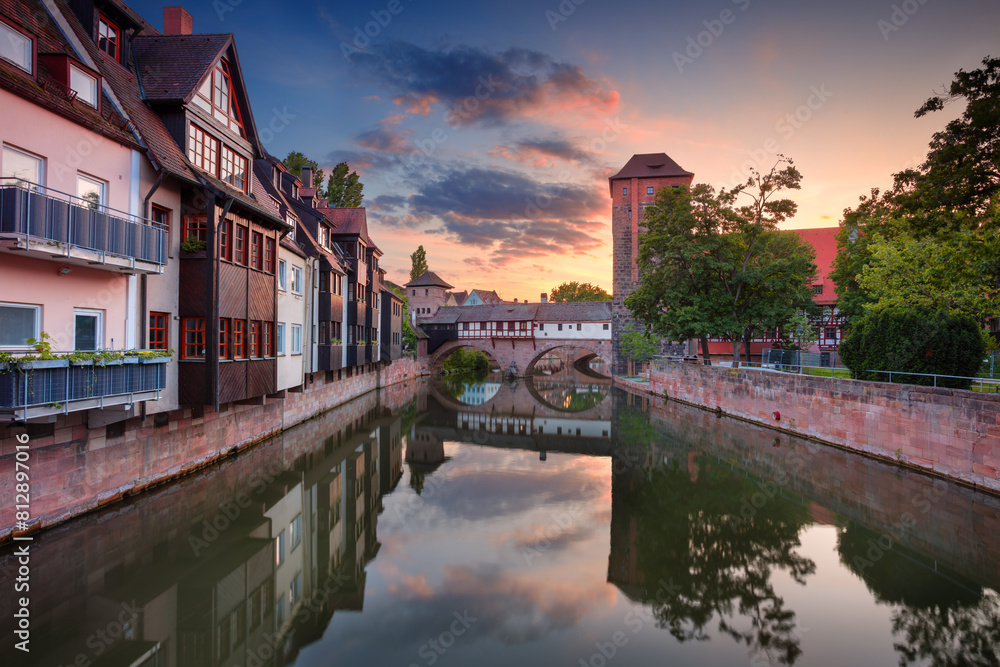 Nuremberg, Germany. Cityscape image of old town Nuremberg, Germany at spring sunset.