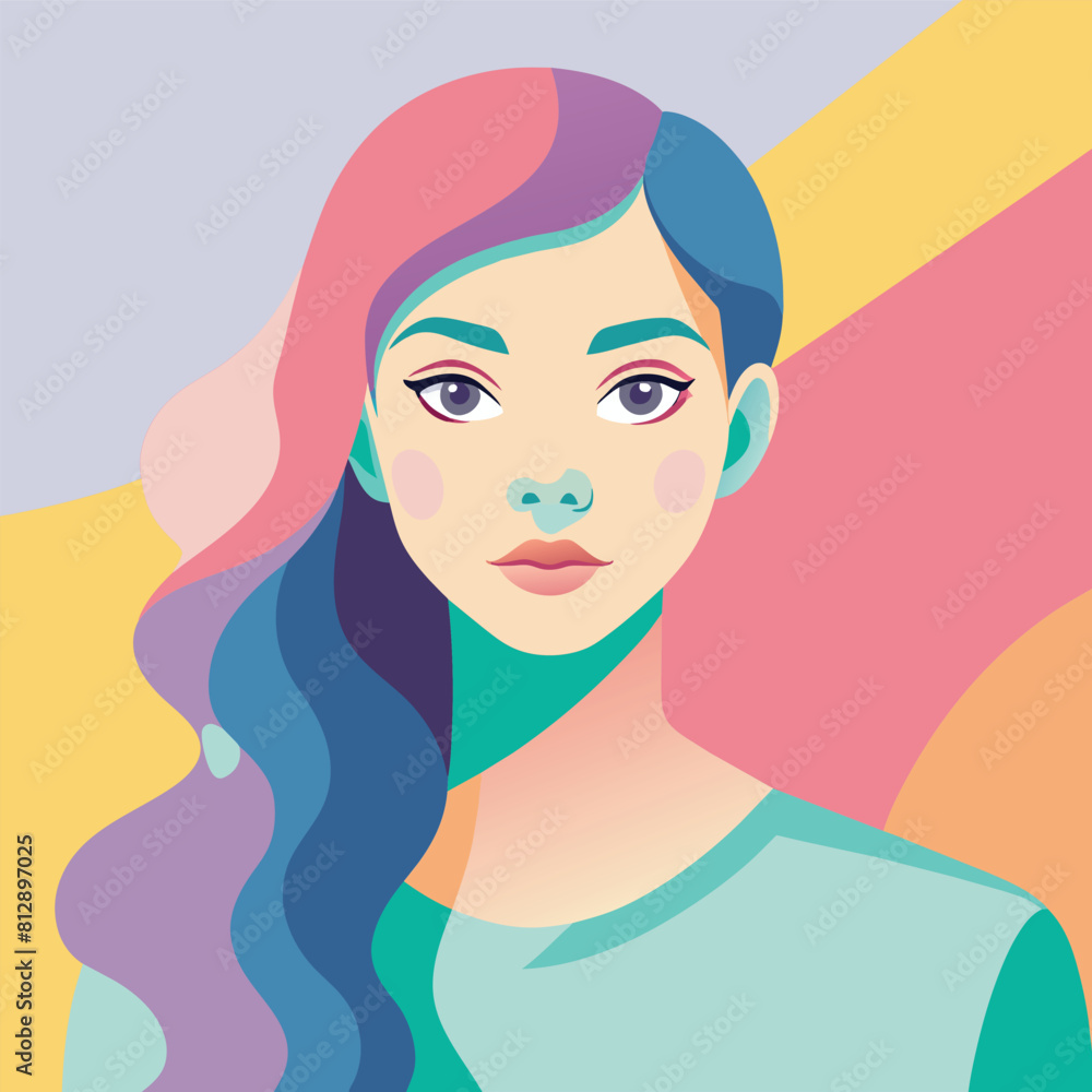 Soft pastel painting of a woman with flowing long hair in a portrait style, Soft pastel colors blended together to symbolize healthy skin Soft pastel painting of a woman with flowing long hair in a portrait style, Soft pastel colors blended together to symbolize healthy skin