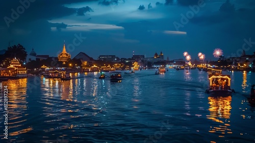 The Phnom Penh Water Festival in Cambodia a vibrant event marking the end of the rainy season with boat races along the Tonle Sap river traditional mu
