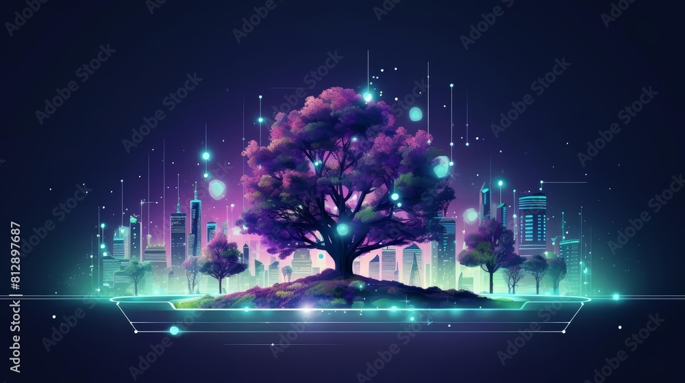 Amazing of a landscape designer with Glow HUD big icon of a tree, sketching a sustainable city park layout, isolated on a solid color background, in pastel color Amazing of a landscape designer with Glow HUD big icon of a tree, sketching a sustainable city park layout, isolated on a solid color background, in pastel color
