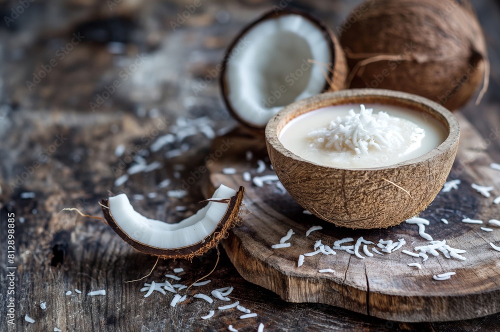 Coconut milk in natural shell Coconut milk in natural shell