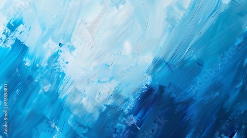 Blue acrylic canvas painting abstract background : Generative AI