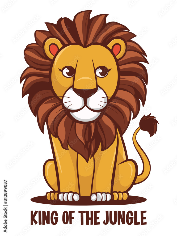 Lion illustration with text saying Lion illustration with text saying