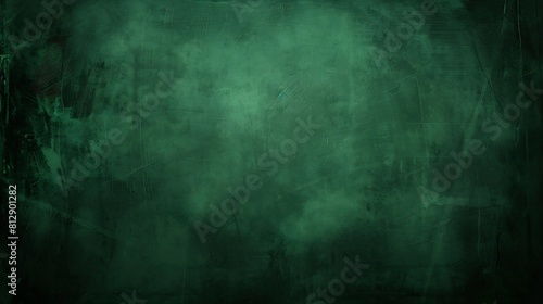 Elegant dark green background with black shadow border and old vintage grunge texture St Patricks Day banner design   Generative AI