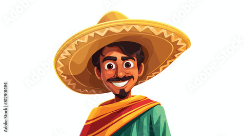 Half length portrait of smiling Mexican man in somb