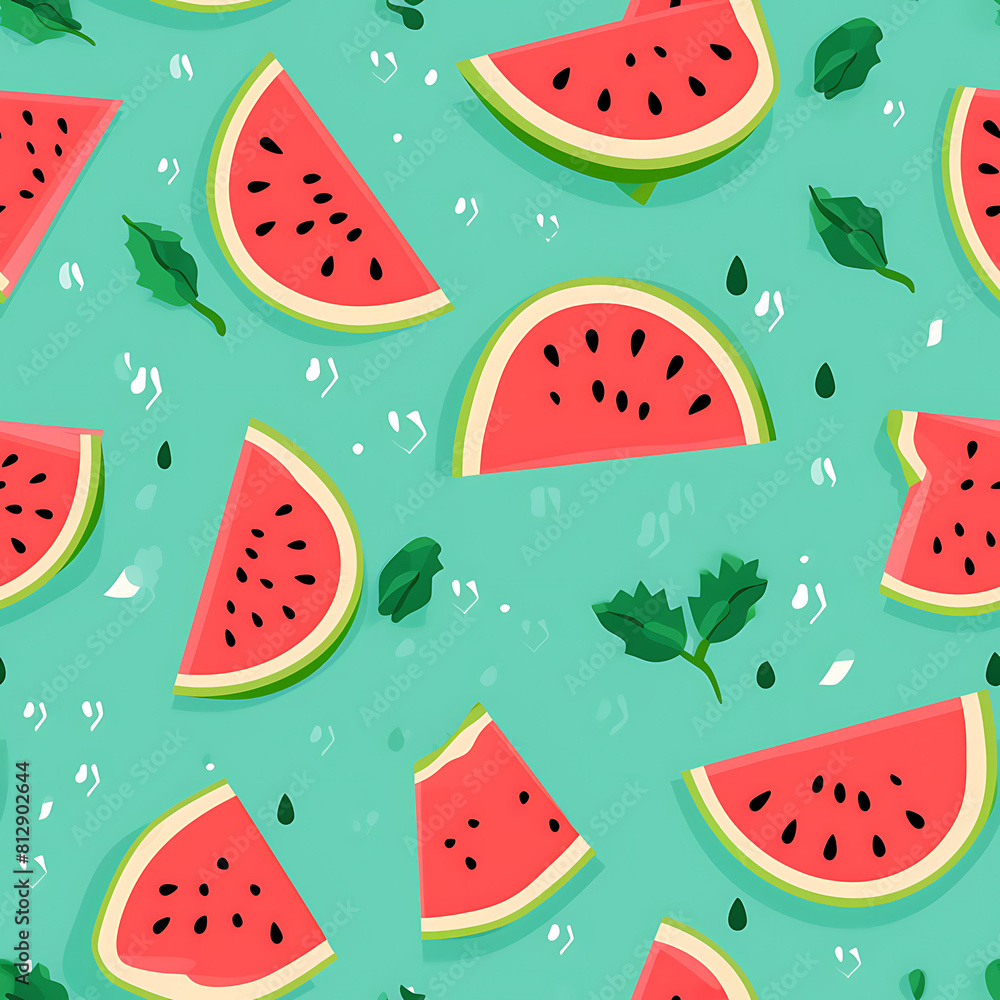 Watermelon seamless pattern, the beauty of design for many different graphic works. Watermelon seamless pattern, the beauty of design for many different graphic works.