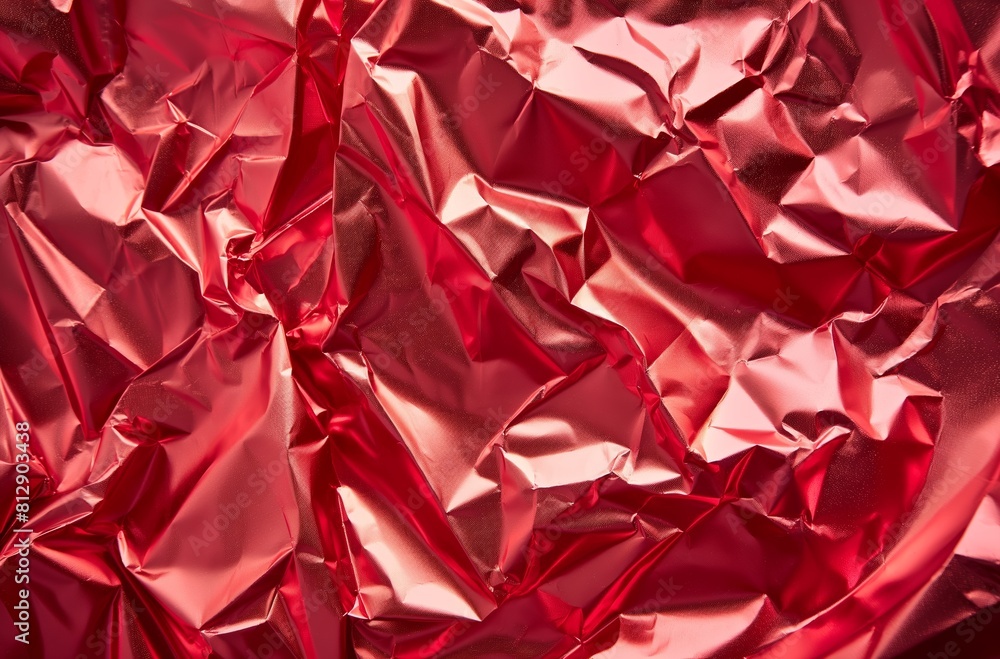 Crumpled shiny red paper Crumpled shiny red paper