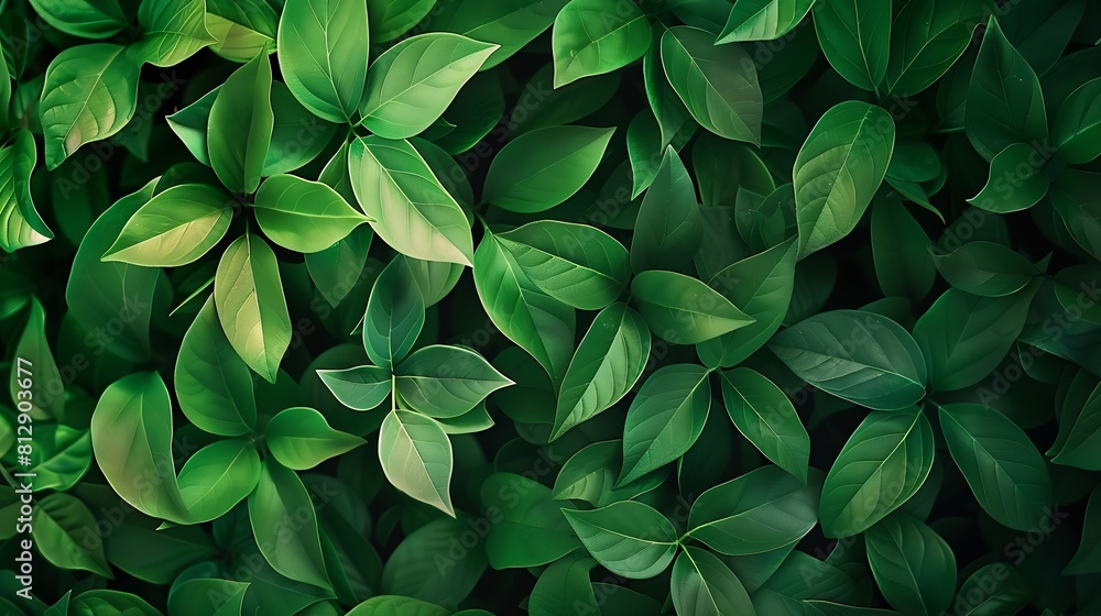 Creative layout made of green leaves Flat lay Nature spring concept : Generative AI Creative layout made of green leaves Flat lay Nature spring concept : Generative AI