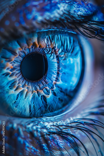 Stunning Detailed Macro Shot of a Vibrant Blue Human Eye