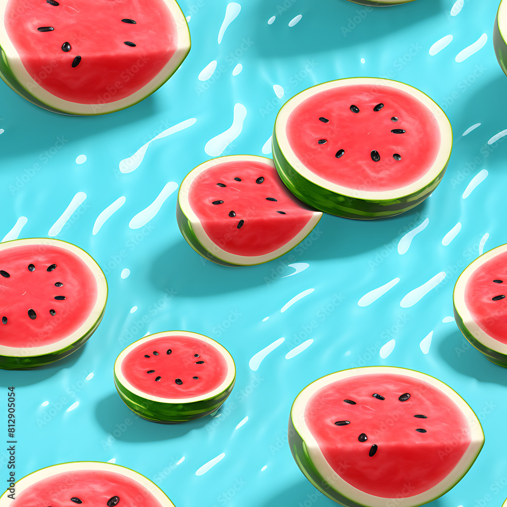 Watermelon seamless pattern, the beauty of design for many different graphic works. Watermelon seamless pattern, the beauty of design for many different graphic works.