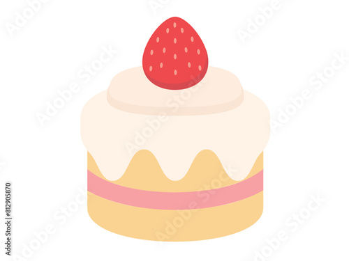 いちごがのったミニショートケーキ