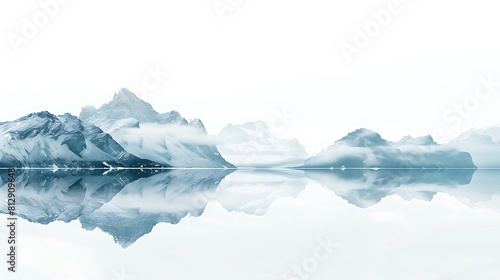 Various scenic views captured in isolation against a pristine white background, showcasing their unique beauty and tranquility.