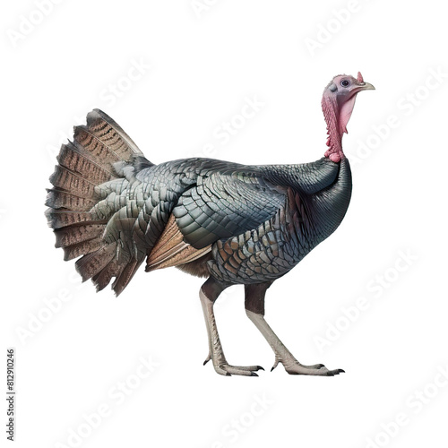 Beautiful male turkey isolated on transparent background