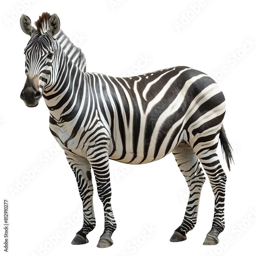 Zebra isolated on transparent background.