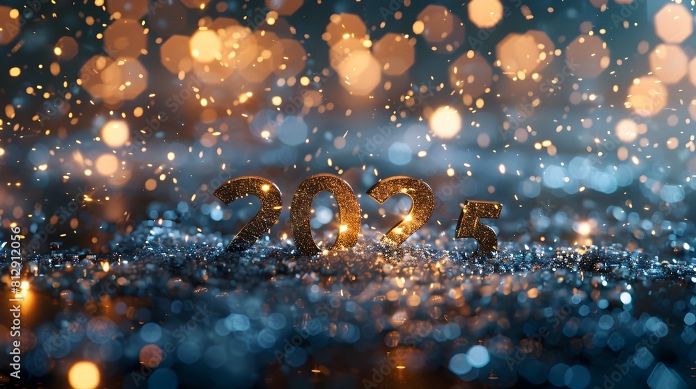 Festive Midnight Countdown for the Arrival of 2025 with Shimmering Lights and Glitter Festive Midnight Countdown for the Arrival of 2025 with Shimmering Lights and Glitter