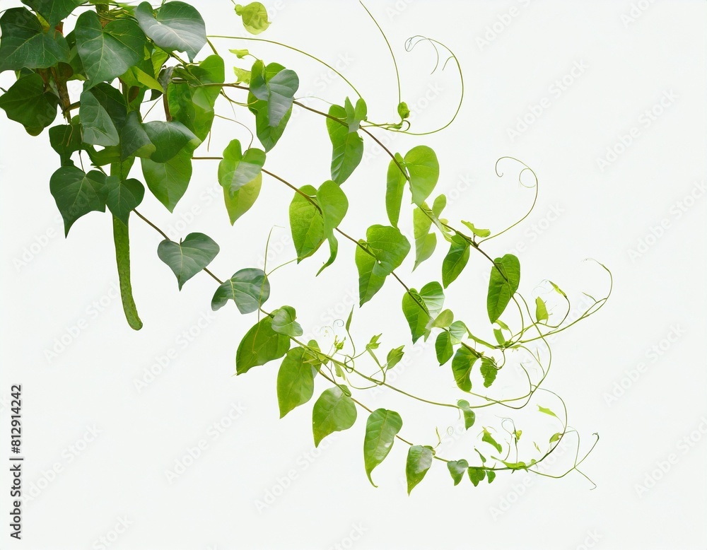 Obraz premium photo of realistic tropical vines on a white background