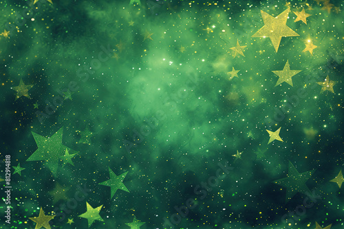 green Stars Background   Celestial Design   Bright Stars  Cosmic Beauty  Stellar Atmosphere  Astronomical Delight 
