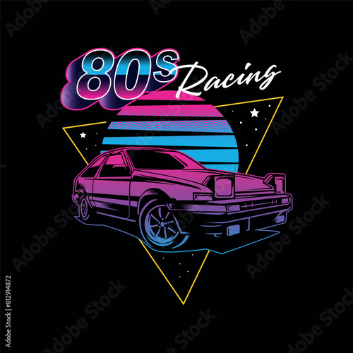 illustration vector graphic of Japanese iconic racing car perfect for streetwear t-shirt design print