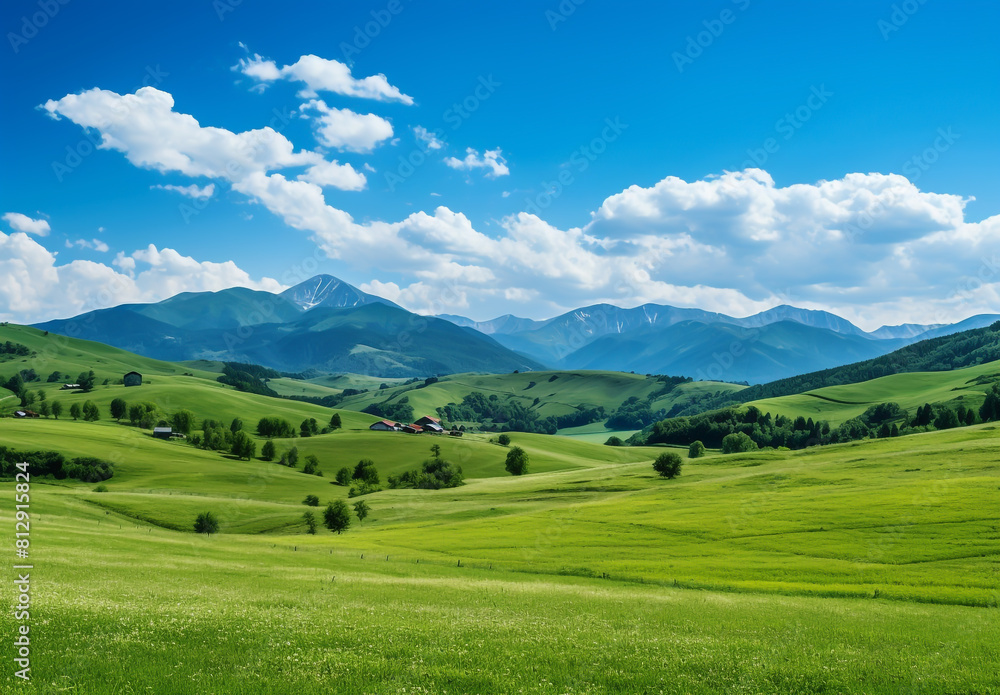 Landscape with mountains and blue sky Landscape with mountains and blue sky