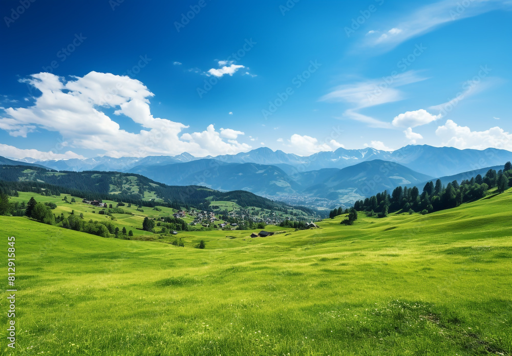 Landscape with mountains and blue sky Landscape with mountains and blue sky