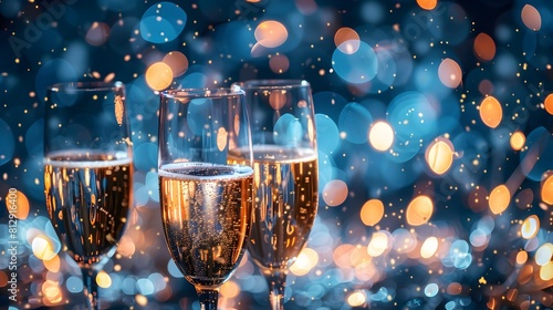 Sparkling Champagne Toast for Joyful New Year photo