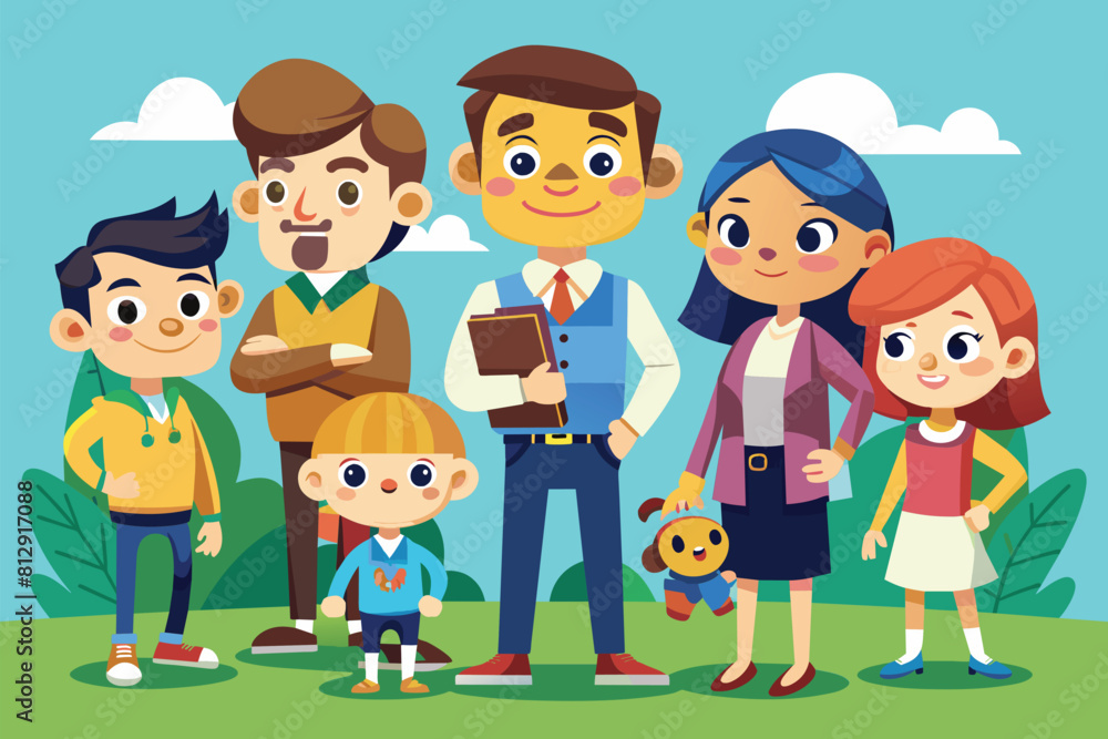 A diverse group of individuals standing closely next to each other in a customizable cartoon illustration, Curiosity people Customizable Cartoon Illustration A diverse group of individuals standing closely next to each other in a customizable cartoon illustration, Curiosity people Customizable Cartoon Illustration