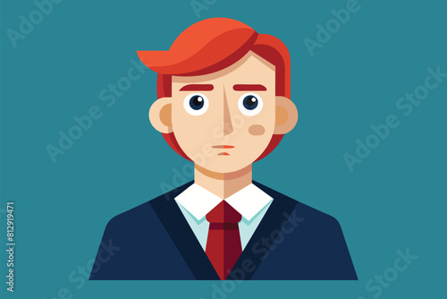 A man with red hair wearing a suit and tie, Defendant Customizable Flat Illustration