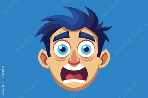 A man with a surprised expression on his face, Dizzy face Customizable Semi Flat Illustration
