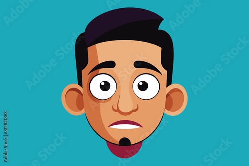 A man with a surprised look on his face, displaying a dizzy facial expression, Dizzy face Customizable Semi Flat Illustration