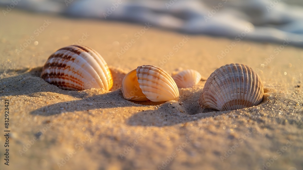 seashells on sand beach : Generative AI seashells on sand beach : Generative AI