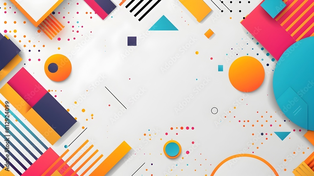 Colorful Abstract Geometric Shapes and Patterns on Clean White Background for Versatile Digital Art and Design Purposes Colorful Abstract Geometric Shapes and Patterns on Clean White Background for Versatile Digital Art and Design Purposes