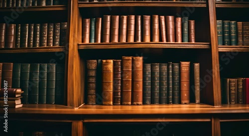 Books in an old library. photo