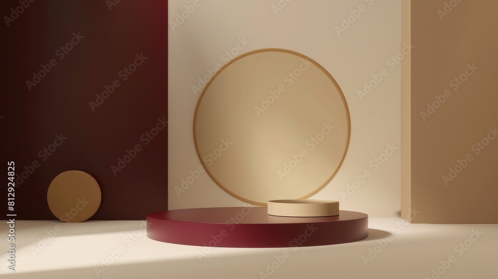 Soft Peach and Cream Podium for Luxury Organic Cosmetic, Skin Care, Beauty Treatment Product Display 3D Soft Peach and Cream Podium for Luxury Organic Cosmetic, Skin Care, Beauty Treatment Product Display 3D