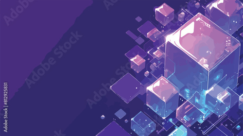 ICO isometric gradient text design on abstract geom photo