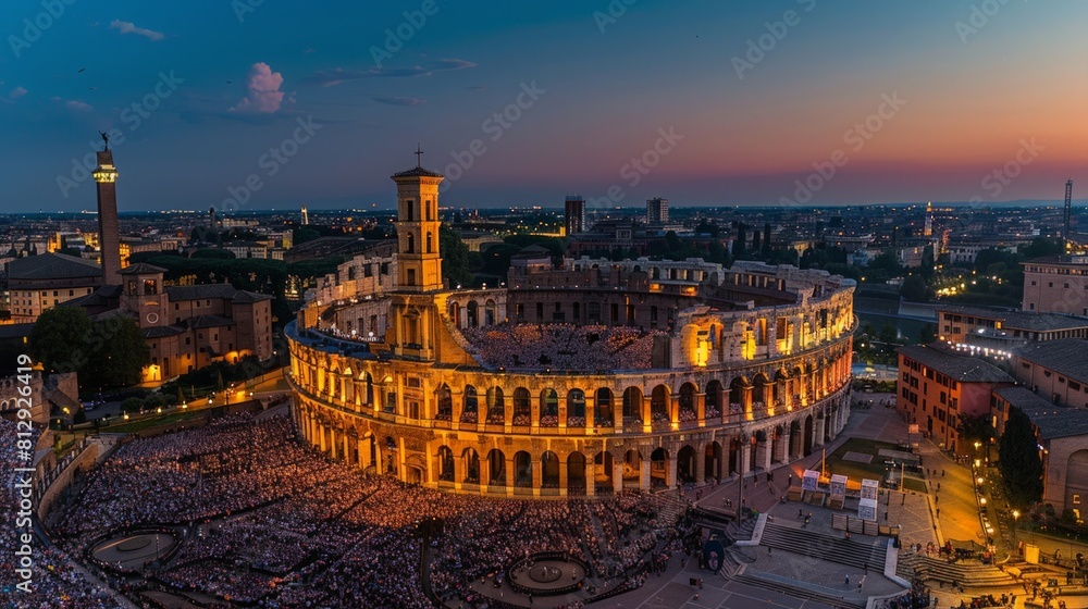 The Verona Opera Festival in Italy hosted in the ancient Verona Arena where opera aficionados gather to experience world-famous operas in a historic R