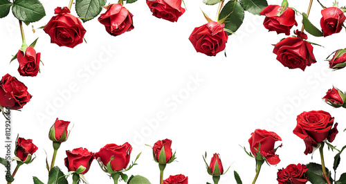 Wallpaper of Roses on a transparent background with copy space for text