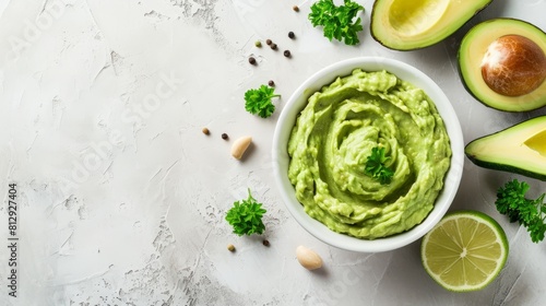 Exploring the Vibrant World of Avocado  A Delectable Guacamole and an Artistic Cross-section of Avocado 